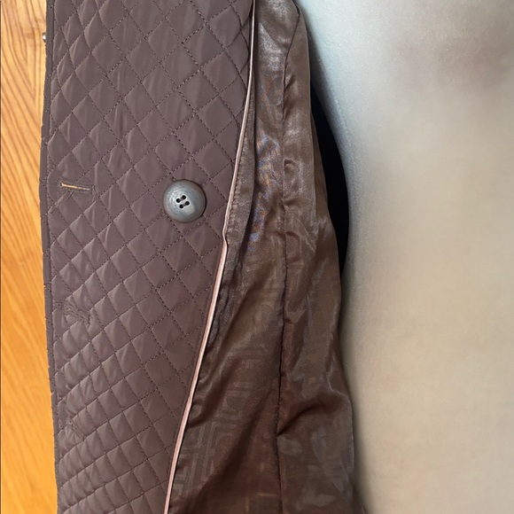 Ivanka Trump Quilted Brown Trench Coat - Picture 6 of 8